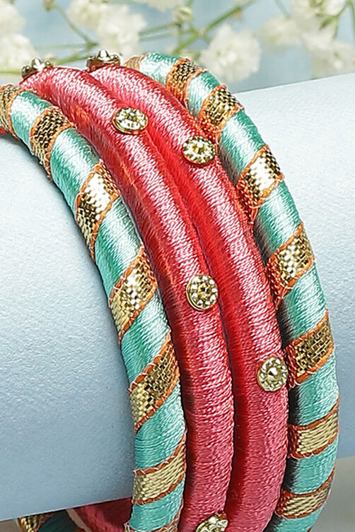 Turquoise & Pink Kids Bangles image number 1