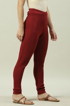 Maroon Acrylic Jeggings image number 2