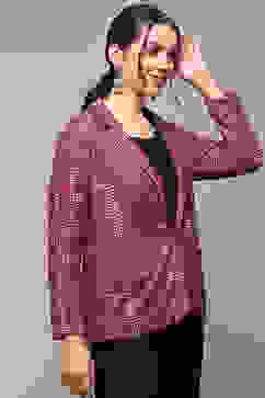 Maroon Poly Spandex Printed Jacket image number 4