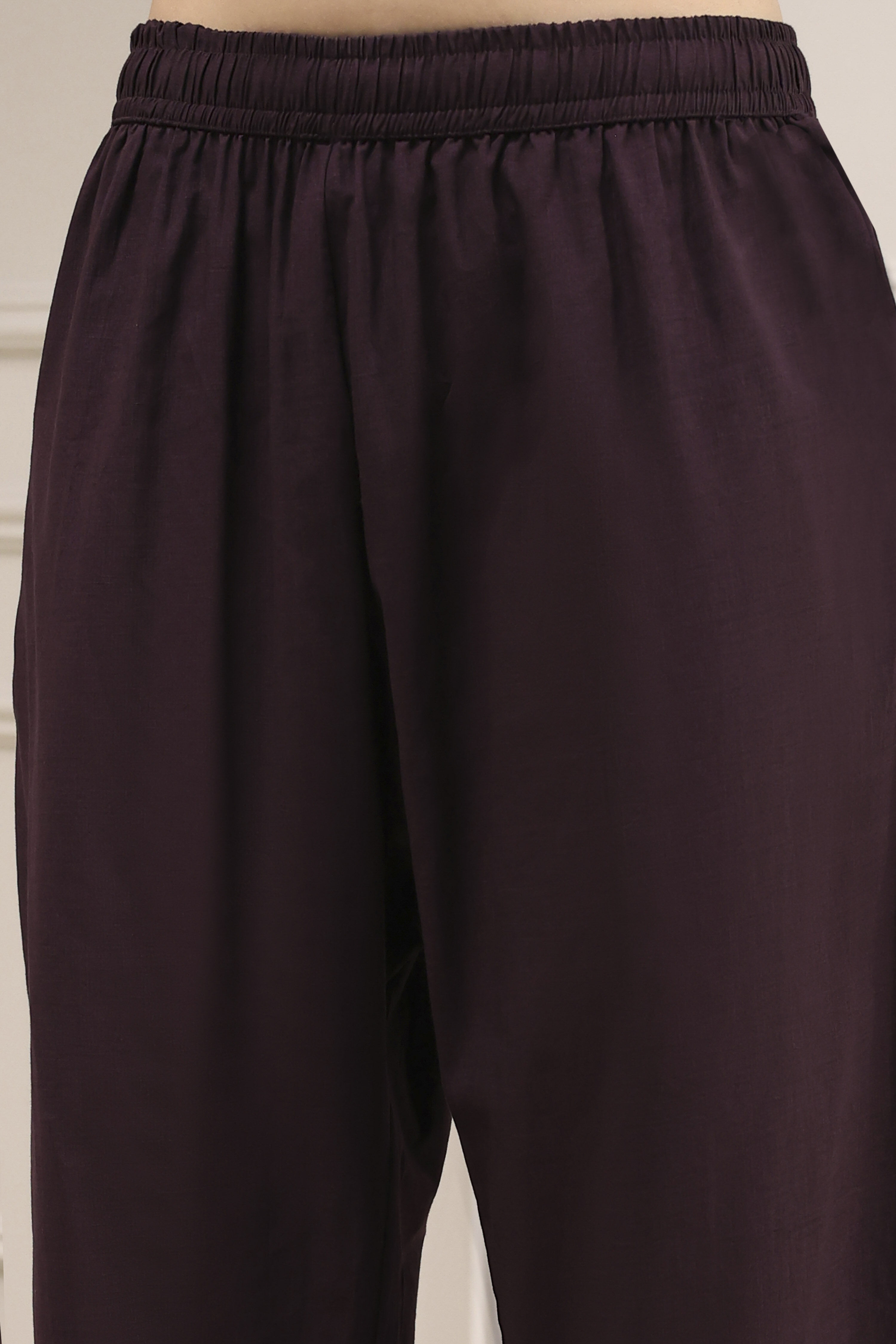 Brown Cotton Printed Anarkali Suit Set image number 2