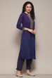 Navy & Purple Polyester Straight Yarndyed 2 Piece Set image number 5