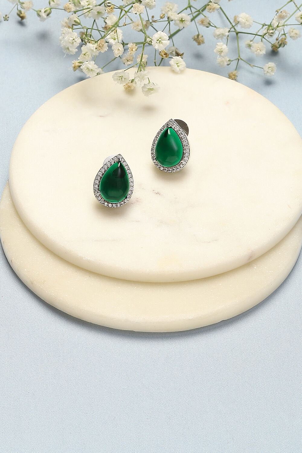 Green Brass Earrings image number 0