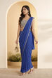 Cobalt Blue Poly Lurex Gathered Saree image number 2