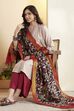 Black Chennur Silk Floral Bloom Dupatta image number 0