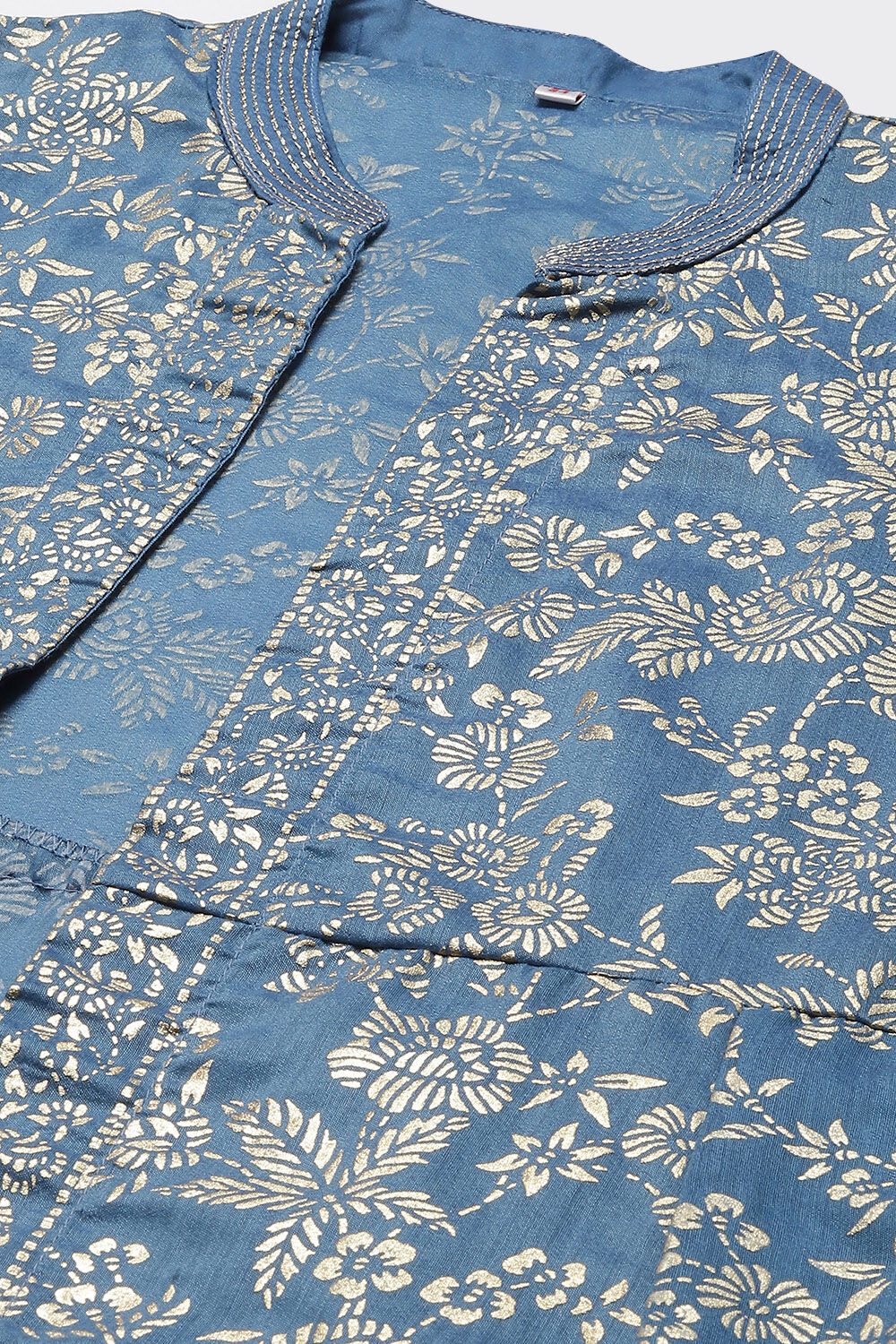 Charcoal Art Silk with Cape Printed Dress image number 1