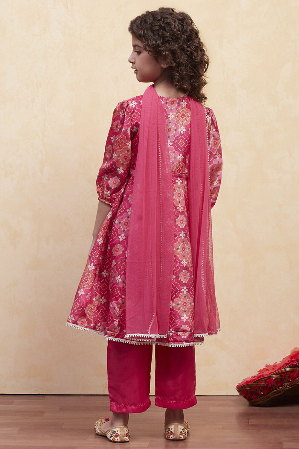 Turquoise Angrakha Printed Flared Suit Set image number 4