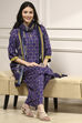 Indigo Blue Printed Straight Suit Set image number 0
