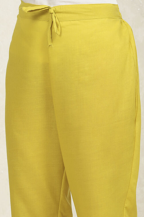 Yellow Cotton Printed Unstitched Suit Set image number 3
