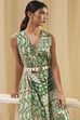 Green Cotton Printed Flared Jumpsuit image number 6