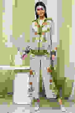 Green Floral Printed Co-ord Set image number 6