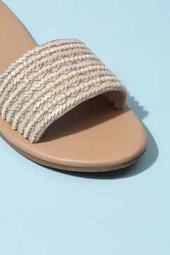 Beige Embellished Sandals image number 1