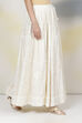 Off White Cotton Flared Skirt image number 4