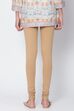 Camel Cotton Blend Solid Churidar image number 3