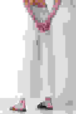 White Viscose Rayon Flared Palazzos image number 5