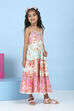 Pink Cotton Printed Flared Dress image number 4