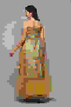 Yellow Poly Viscose Straight Kurta Skirt Suit Set image number 5