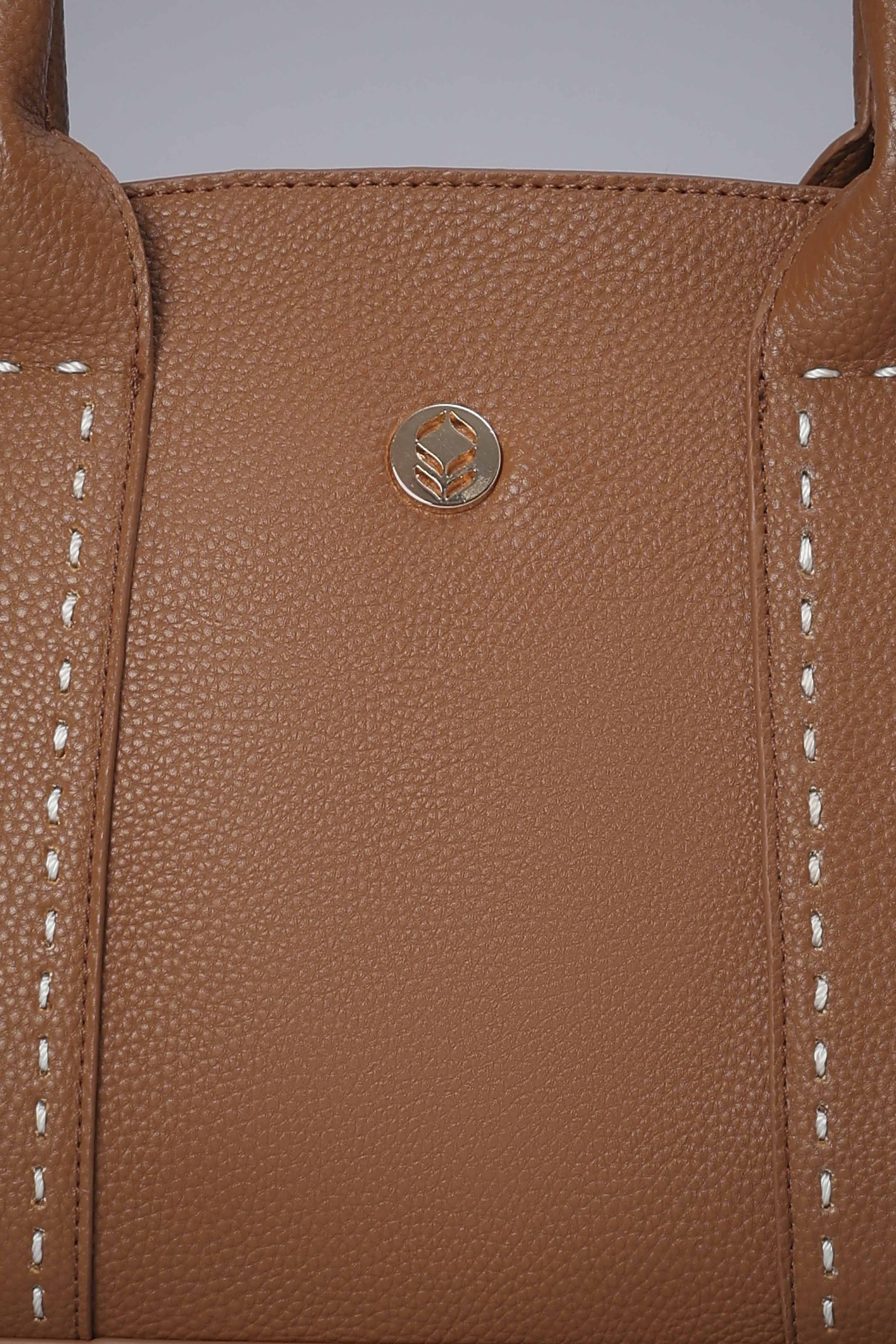 Tan PU Handbag image number 6