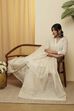 Off White & Gold Toned Woven Motif Dupatta
