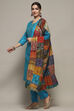 Green Cotton Unstitched Suit set image number 5