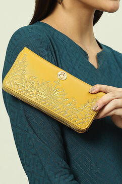 Yellow Pu Leather Wallet image number 6
