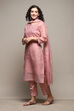 Dusty Pink Linen Blend Unstitched Suit Set image number 5