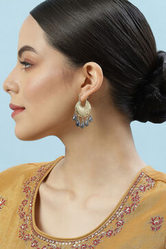 Gold Brass Earrings image number 3
