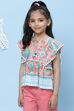 Peach Cotton A-Line Printed Top image number 2