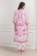 Pink and White Printed Straight Suit Set image number 4