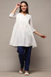 White Cotton Straight Kurta