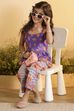 Purple Cotton Peplum Kurta Set
