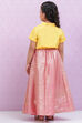 Pink Viscose Printed Short Top Lehenga Set image number 4