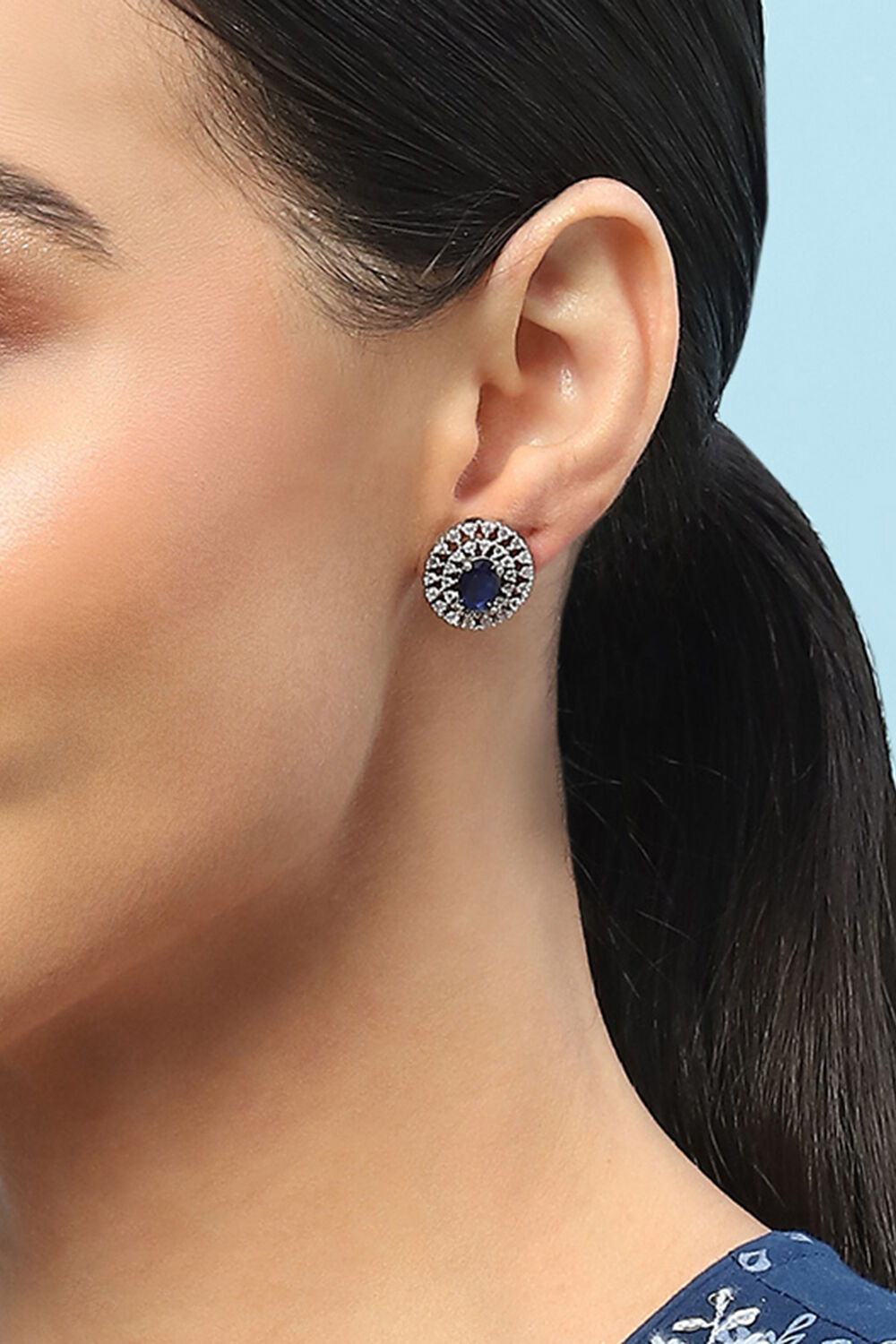 Navy Blue Brass earrings image number 1