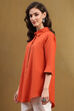White Cotton Blend Solid Straight Shirt Style Kurti image number 2
