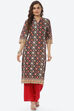 Black Cotton Straight Kurta image number 0