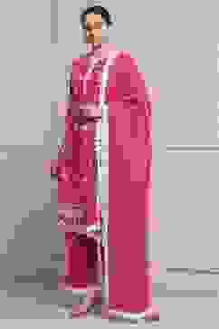Fuchsia Cotton Embroidered Straight Suit Set image number 3