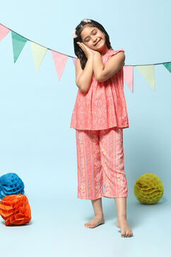 Coral Rayon Printed Sleepwear image number 6