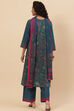 Blue Cotton Straight Kurta Palazzo Suit Set image number 4