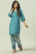 Red Cotton Straight Kurta Relaxed Salwar Suit Set image number 6