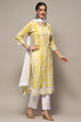 Yellow Cotton Unstitched Suit set image number 1