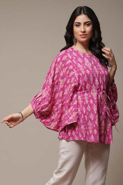 Plum LIVA Straight Printed Top image number 4