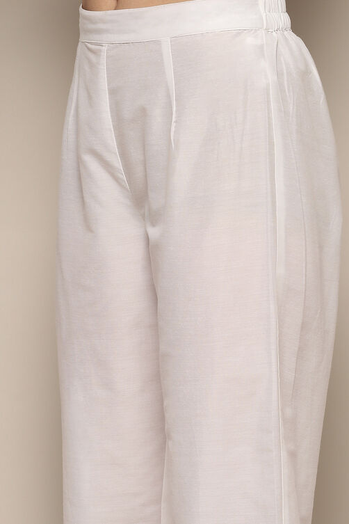 White Pink Muslin Unstitched Suit set image number 3