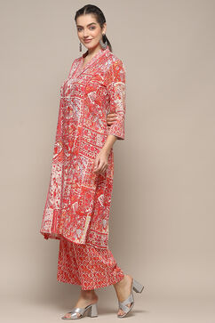 Fuschia Pink Viscose Straight Kurta Set image number 3