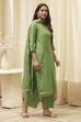 Blue Cotton Straight Kurta Palazzo Suit Set image number 5
