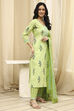 Pink Cotton Screen Print Unstitched Suit Set image number 5