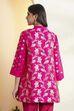 Pink Poly Viscose Yarndyed A-Line Shirt image number 5
