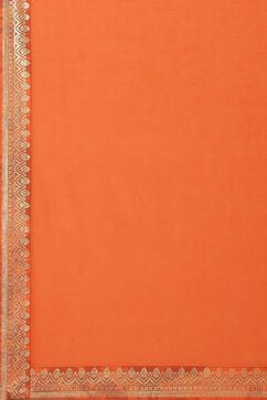 Saffron Printed Cotton Straight Kurta Palazzo Suit Set image number 3