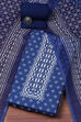 Navy Blue Cotton Blend Digital Print Unstitched Suit Set