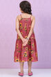 Onion Pink Cotton Tiered Printed Dress image number 4