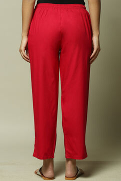 Fuschia Cotton Solid Pant image number 4