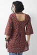 Maroon Cotton Geometric Printed Straight Kurti image number 5